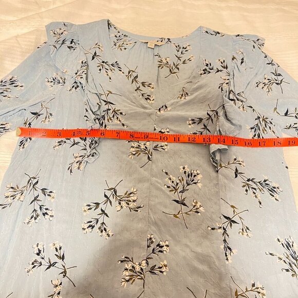Lucky Brand Taylor Ruffle Peasant Blouse Blue - Small - Picture 14 of 16